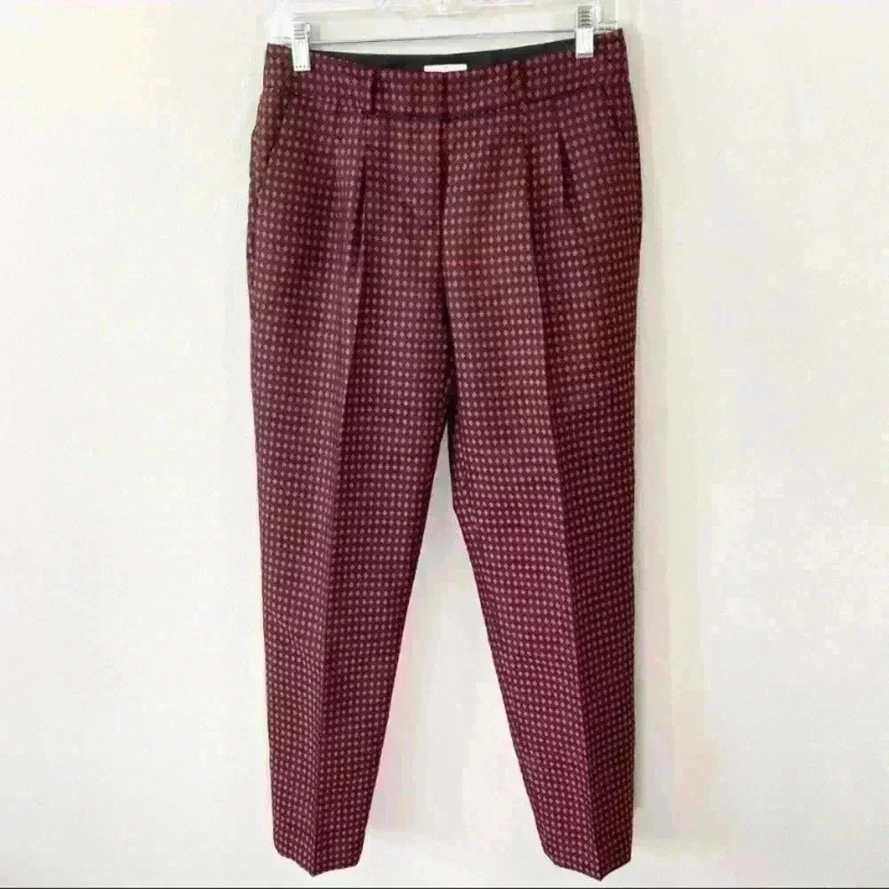 kate spade red diamond on black ankle pants